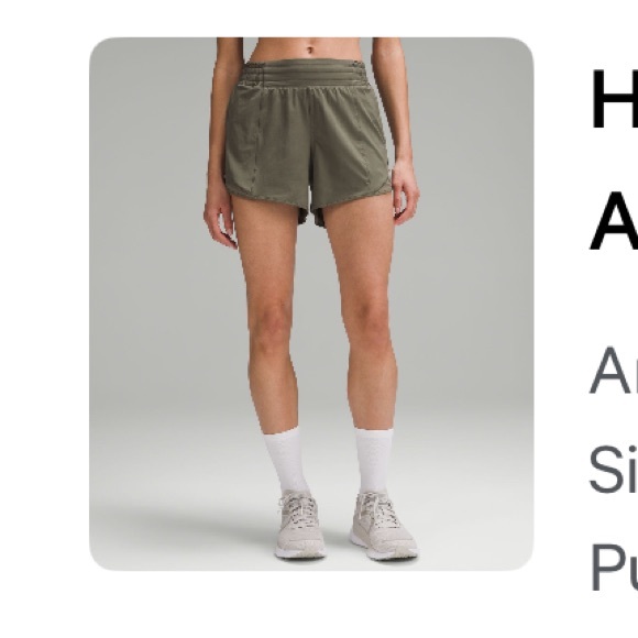lululemon athletica Pants - NWT Lululemon Hotty Hot Short *High-Rise Long 4"
Army Green